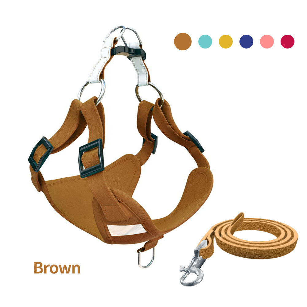 KFX-2282557 Reflective LED Dog Harness and Leash Set - Adjustable No-Pull Vest for Safety and Comfort