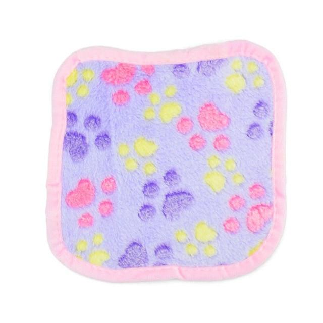 KFX-2285117 Cozy Coral Velvet Pet Blanket in Pink, Light Yellow, Brown, or Purple - 20cm x 20cm