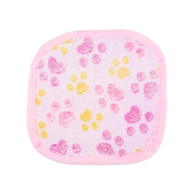 KFX-2285117 Cozy Coral Velvet Pet Blanket in Pink, Light Yellow, Brown, or Purple - 20cm x 20cm