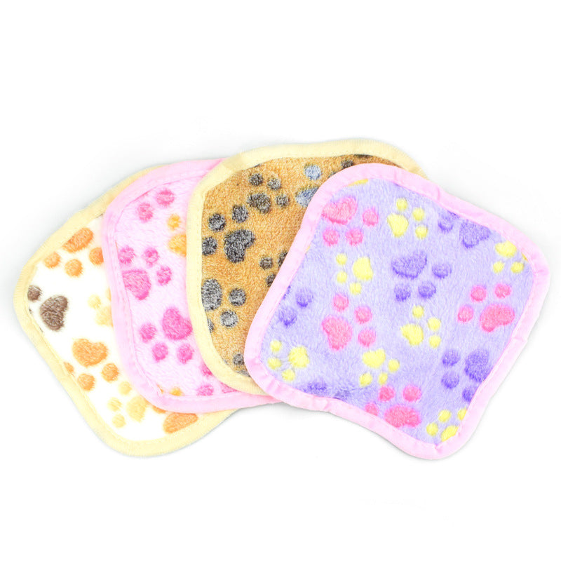 KFX-2285117 Cozy Coral Velvet Pet Blanket in Pink, Light Yellow, Brown, or Purple - 20cm x 20cm