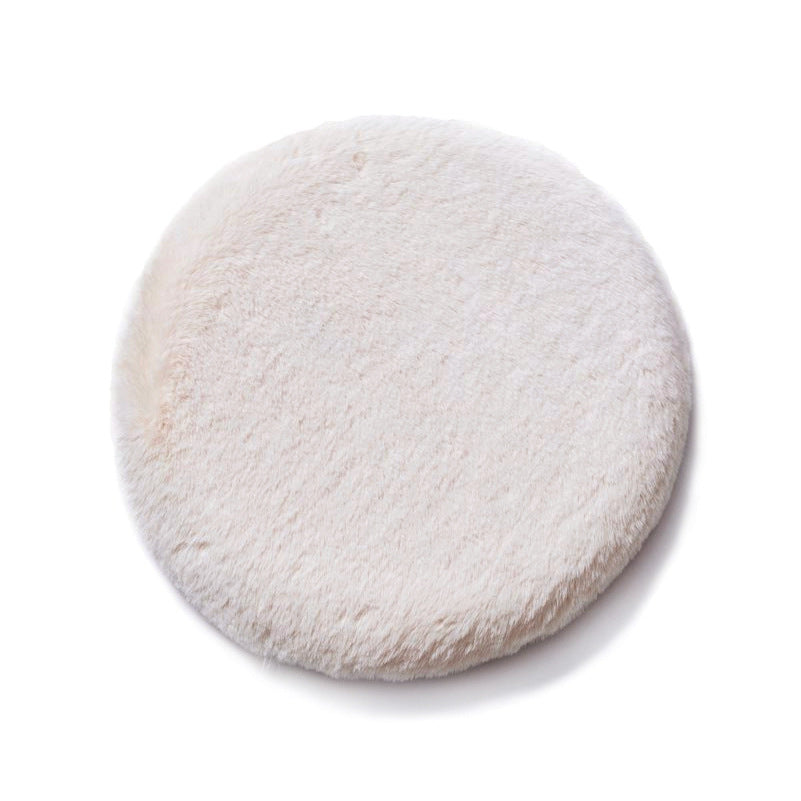 KFX-2287293 Soft Cat Litter Round Mat in White and Gray Velvet - 30CM, 40CM, 45CM Options