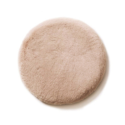 KFX-2287293 Soft Cat Litter Round Mat in White and Gray Velvet - 30CM, 40CM, 45CM Options