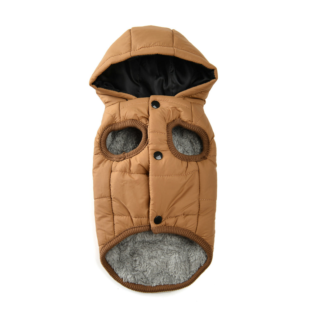 KFX-2287805 Brown Cotton-Padded Coat for Dogs - Casual Pet Clothing