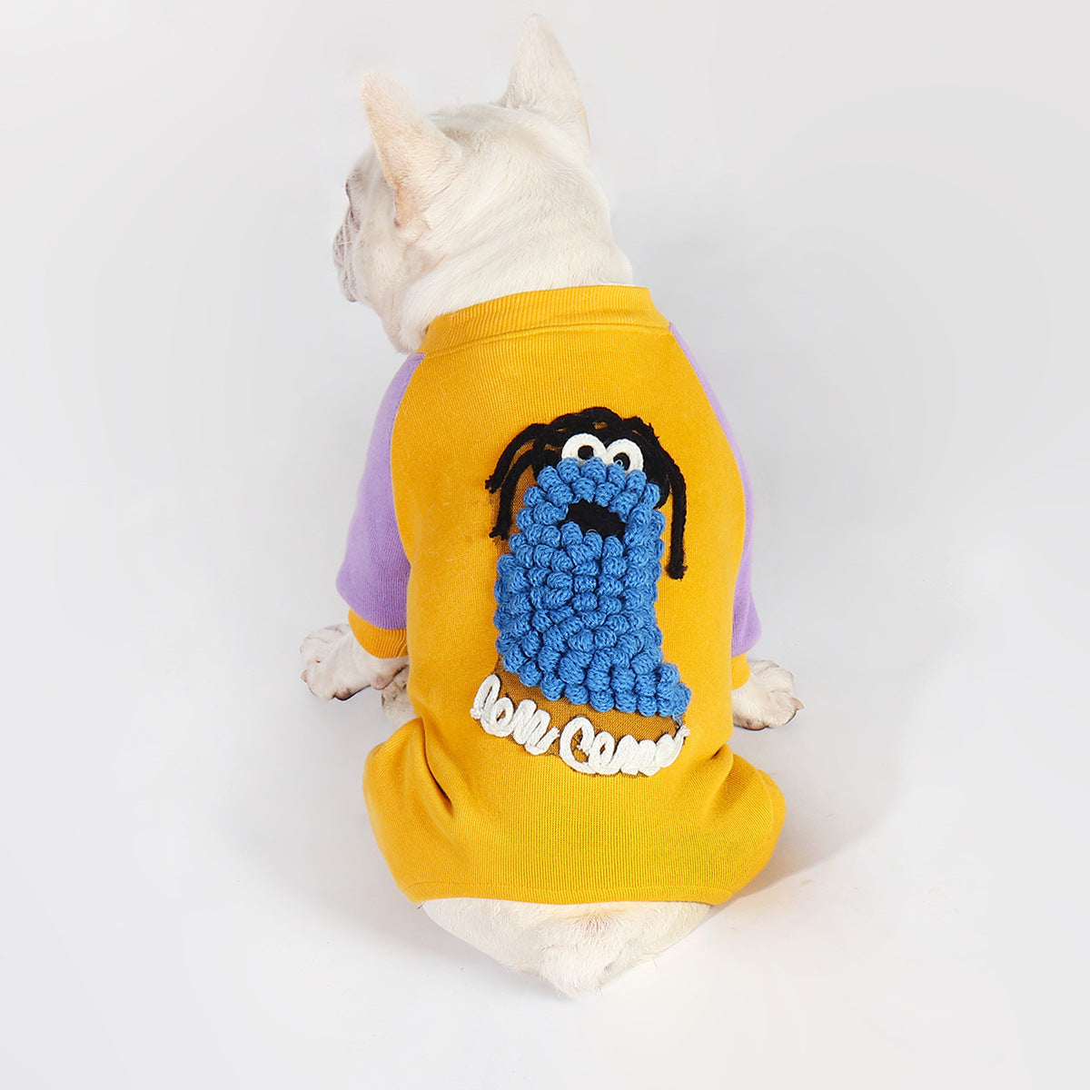 KFX-2289597 Plush Winter Pet Apparel for Small Dogs - Warm Cotton Four-Legged Clothes in Yellow