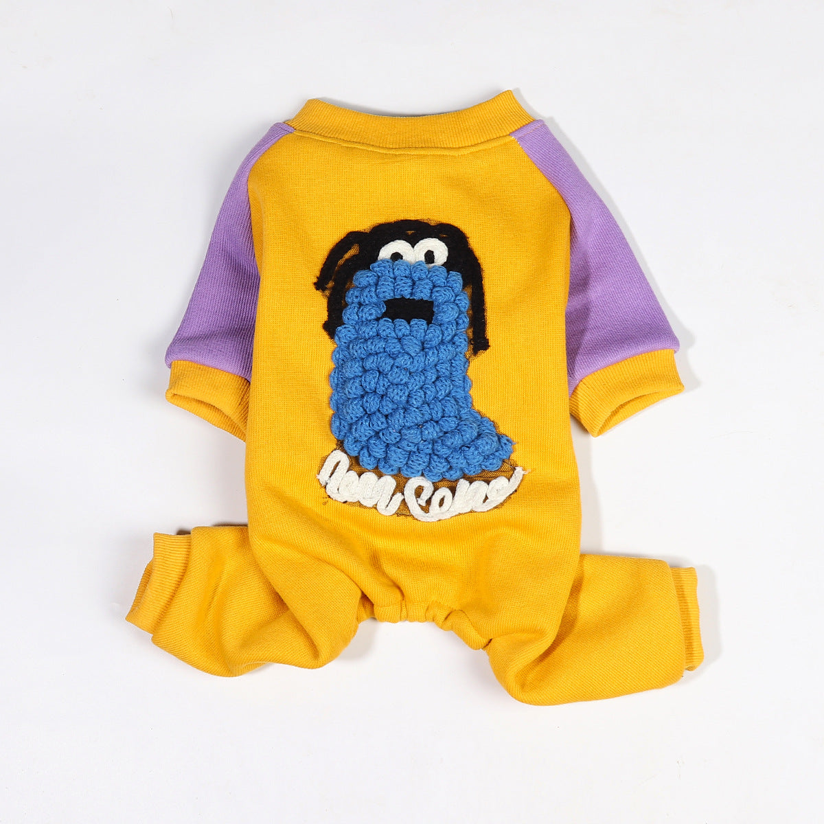 KFX-2289597 Plush Winter Pet Apparel for Small Dogs - Warm Cotton Four-Legged Clothes in Yellow