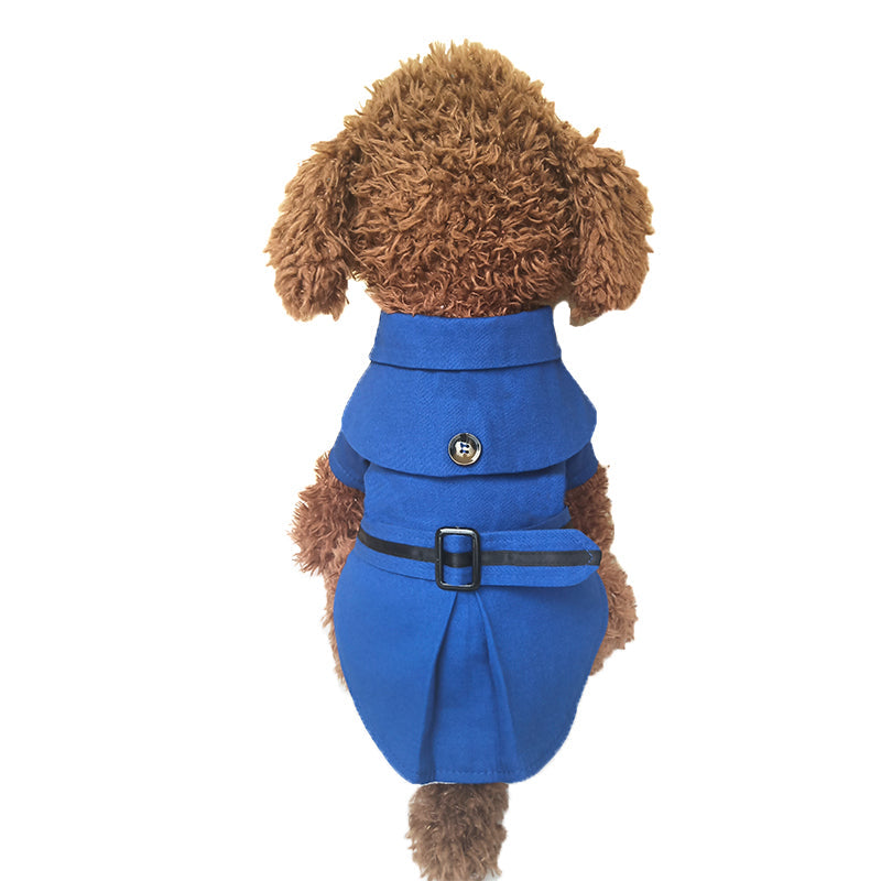 KFX-2291389 Stylish Cotton Cloak Trench Coat for Dogs – Casual British Design