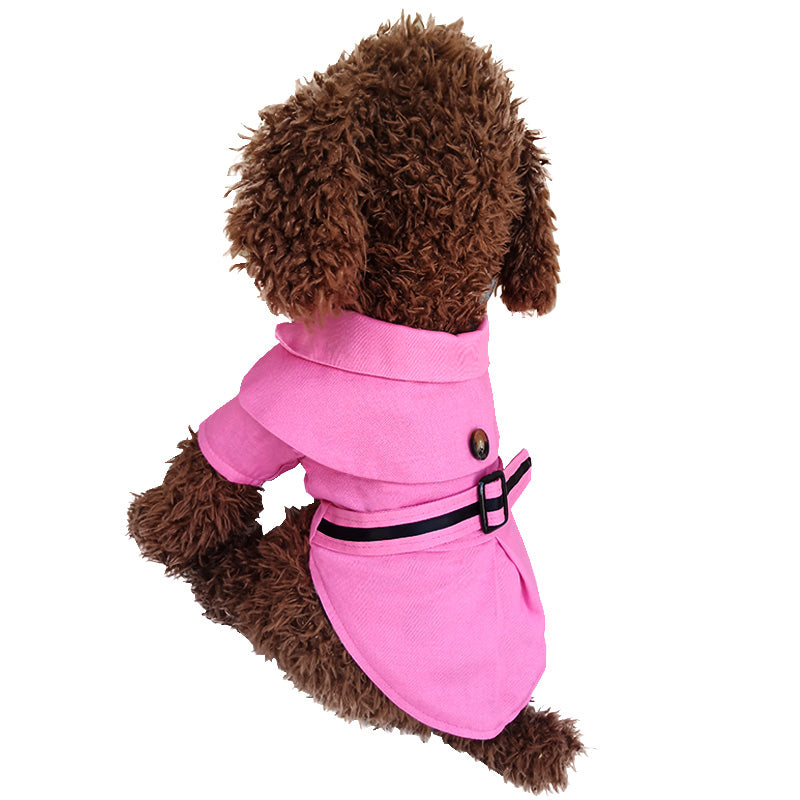 KFX-2291389 Stylish Cotton Cloak Trench Coat for Dogs – Casual British Design