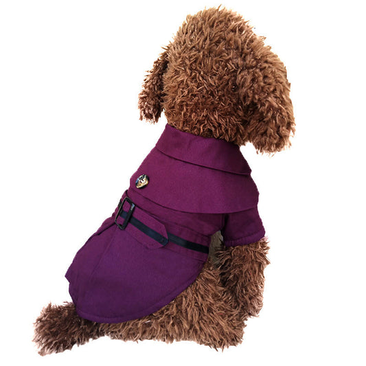 KFX-2291389 Stylish Cotton Cloak Trench Coat for Dogs – Casual British Design