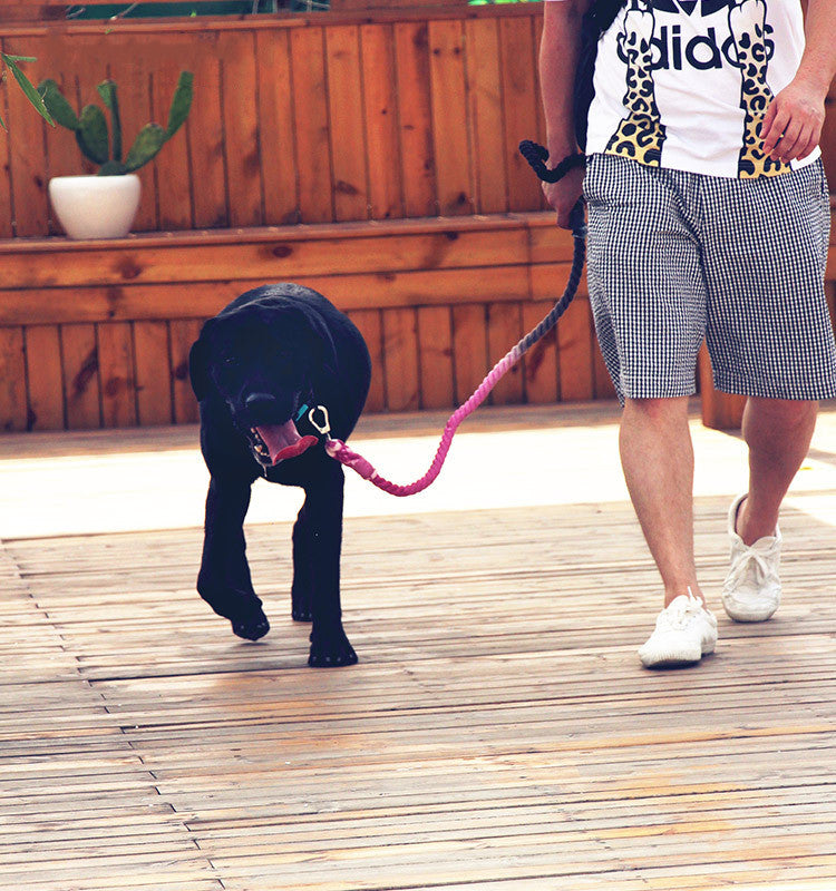 KFX-2292797 Hand-Woven Cotton Dog Walking Leash - 100CM, Colorful Hawaiian Design