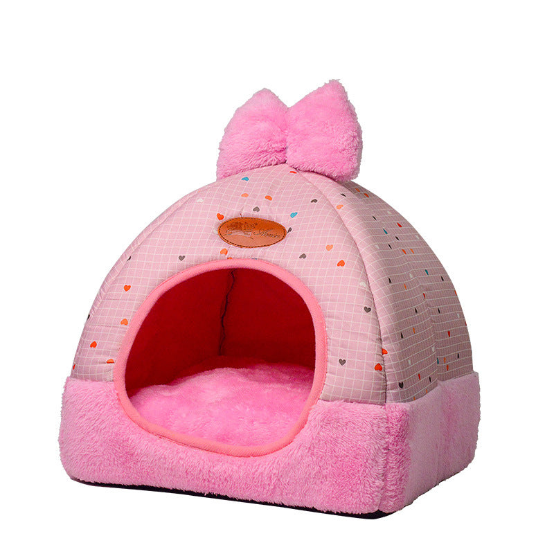 KFX-2293053 Closed Folding Cat Litter House with Multiple Size Options in Soft Cloth Material