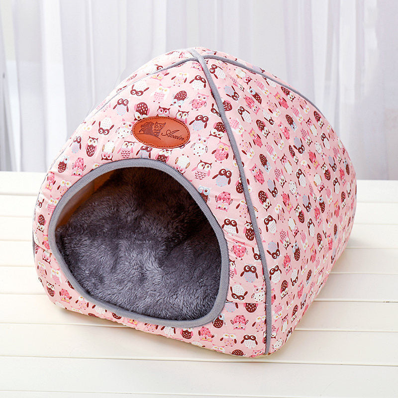 KFX-2293053 Closed Folding Cat Litter House with Multiple Size Options in Soft Cloth Material