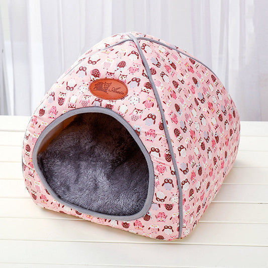 KFX-2293053 Closed Folding Cat Litter House with Multiple Size Options in Soft Cloth Material