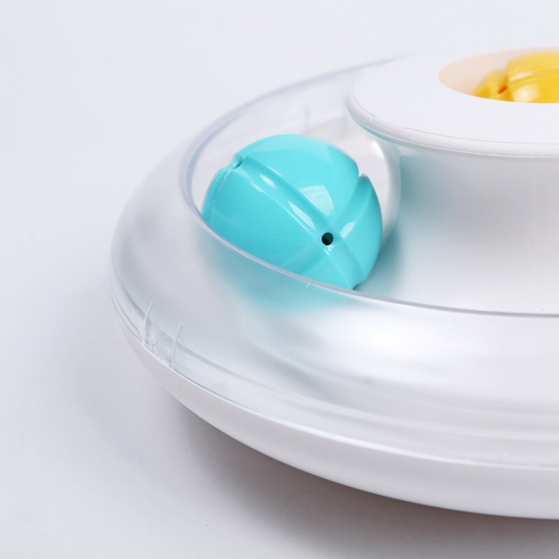KFX-2293821 Yili Cat Turntable Toy with Catnip - Interactive Dribbling Training Ball, White, ABS, 25x25x8.7cm
