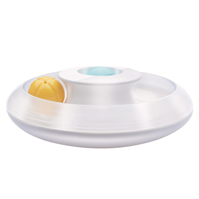 KFX-2293821 Yili Cat Turntable Toy with Catnip - Interactive Dribbling Training Ball, White, ABS, 25x25x8.7cm