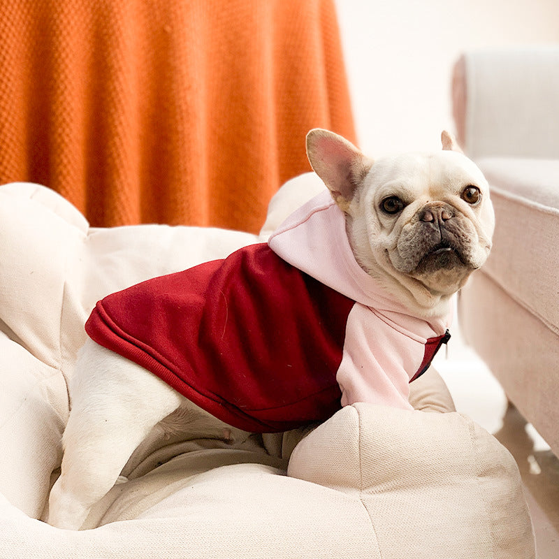 KFX-2295357 Autumn and Winter Velvet Hoodies for Small and Medium Dogs - Multiple Colors Available