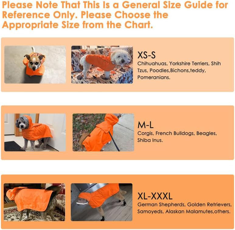 KFX-2296381 Waterproof Breathable Dog Raincoat with Hood and Transparent Cap for Small Dogs