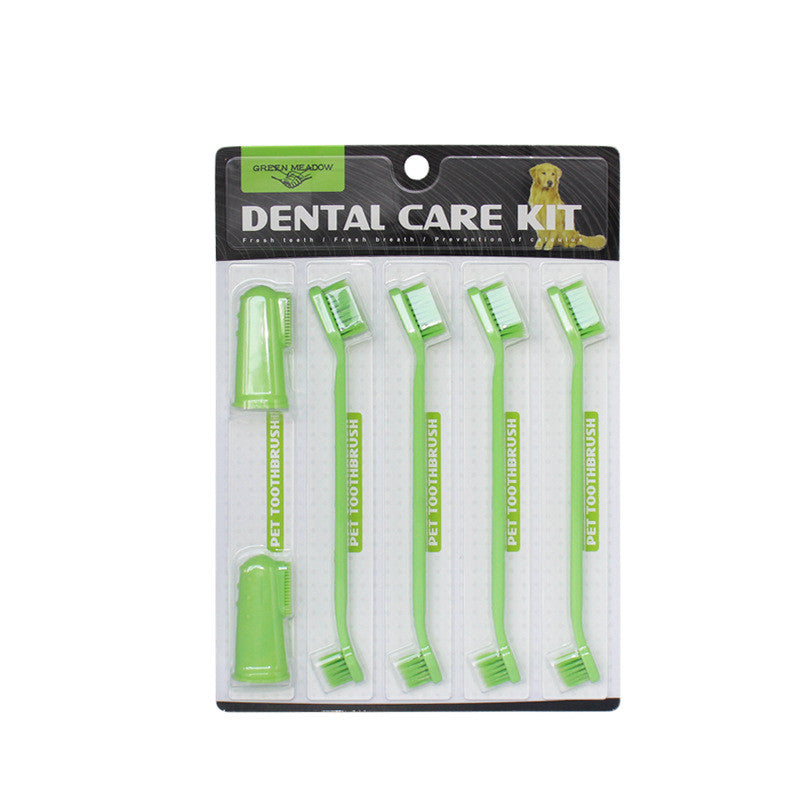 KFX-2296637 Dual-Headed Cat and Dog Toothbrush for Effective Pet Dental Care