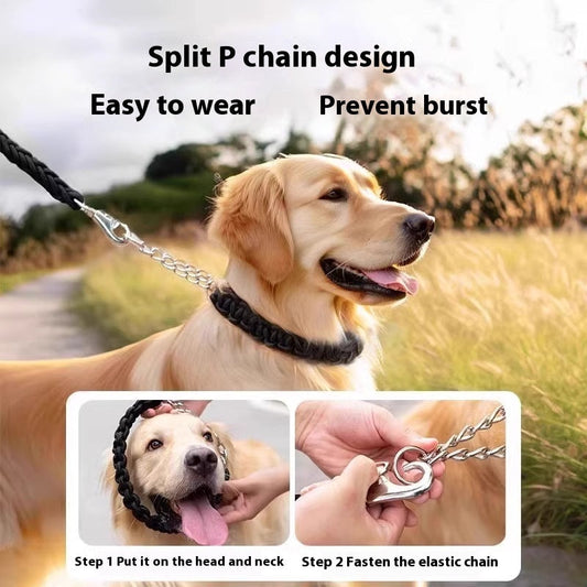 KFX-2298557 Medium and Large Dog Rope Collar P Chain - Nylon with 1.2m and 1.5m Options in Various Colors