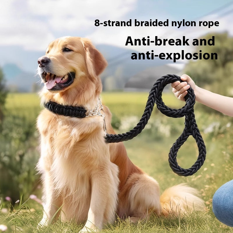 KFX-2298557 Medium and Large Dog Rope Collar P Chain - Nylon with 1.2m and 1.5m Options in Various Colors