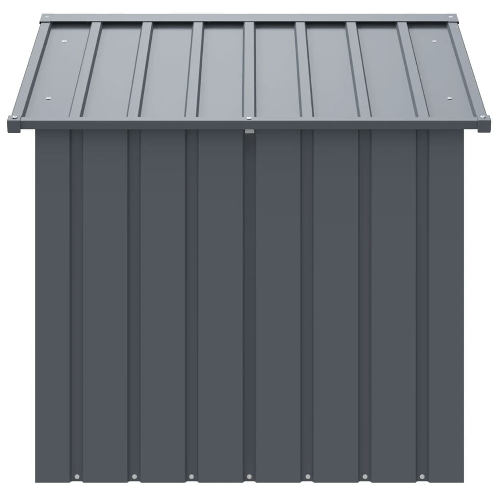 KFX-2298813 Durable Black Dog Kennel with Roof, Galvanized Steel, 117x103x102 cm