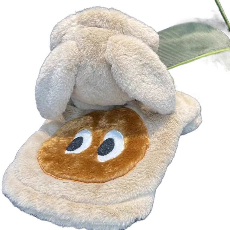 KFX-2299325 Thickened Beige Rabbit Ears Dog Clothes for Spring and Autumn