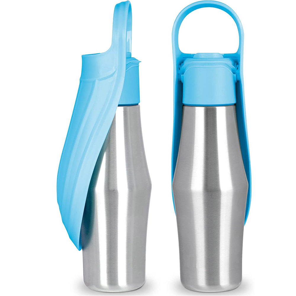 KFX-2300605 Portable Pet Water Bottle with Soft Silicone Leaf Design for Outdoor Travel, 750ml Capacity, Leak Proof and Safe for Dogs