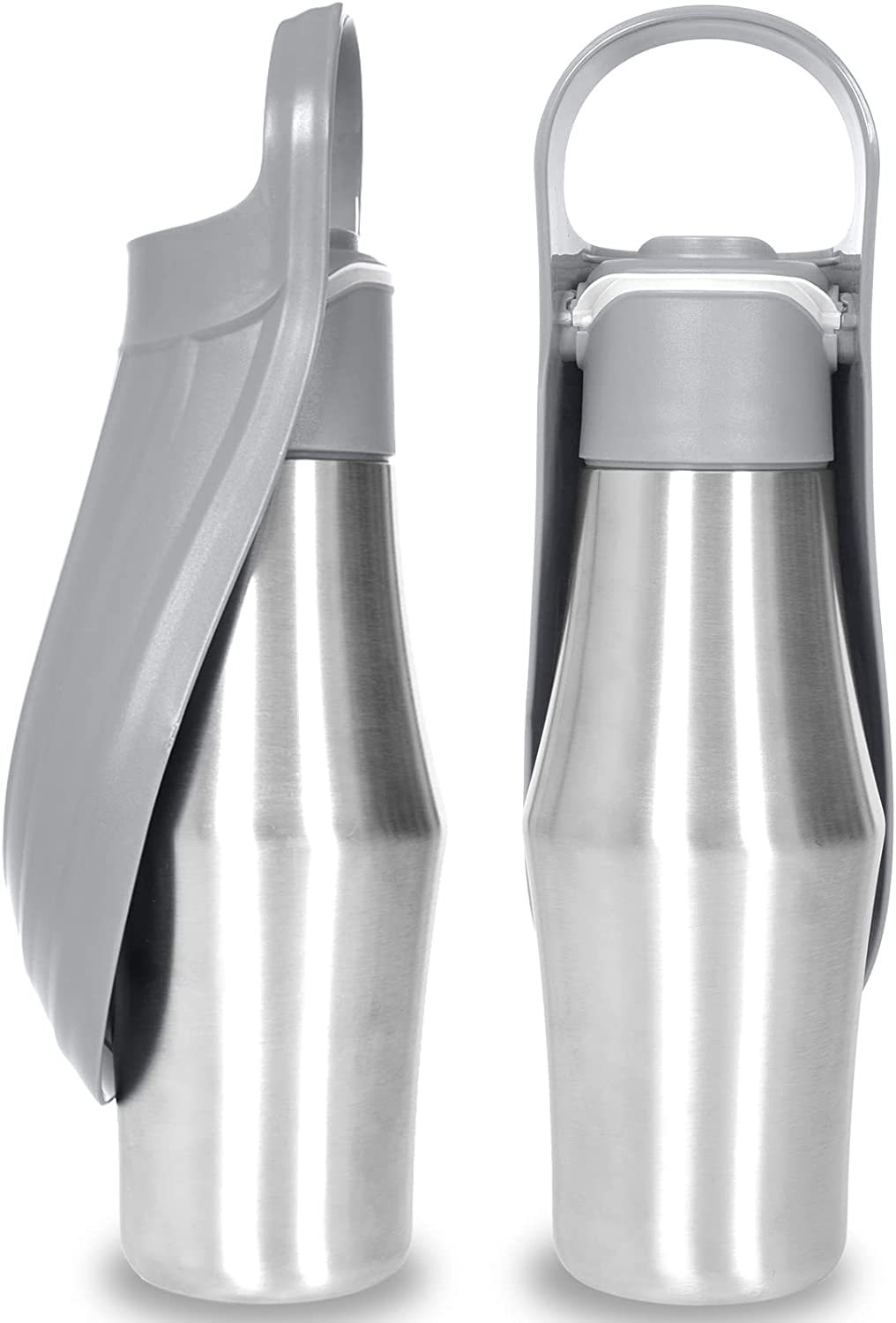 KFX-2300605 Portable Pet Water Bottle with Soft Silicone Leaf Design for Outdoor Travel, 750ml Capacity, Leak Proof and Safe for Dogs