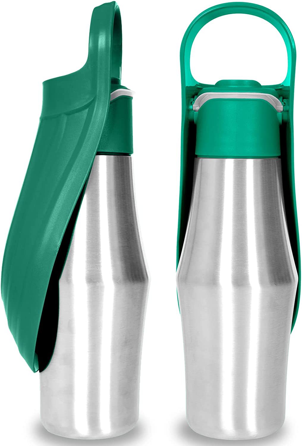 KFX-2300605 Portable Pet Water Bottle with Soft Silicone Leaf Design for Outdoor Travel, 750ml Capacity, Leak Proof and Safe for Dogs