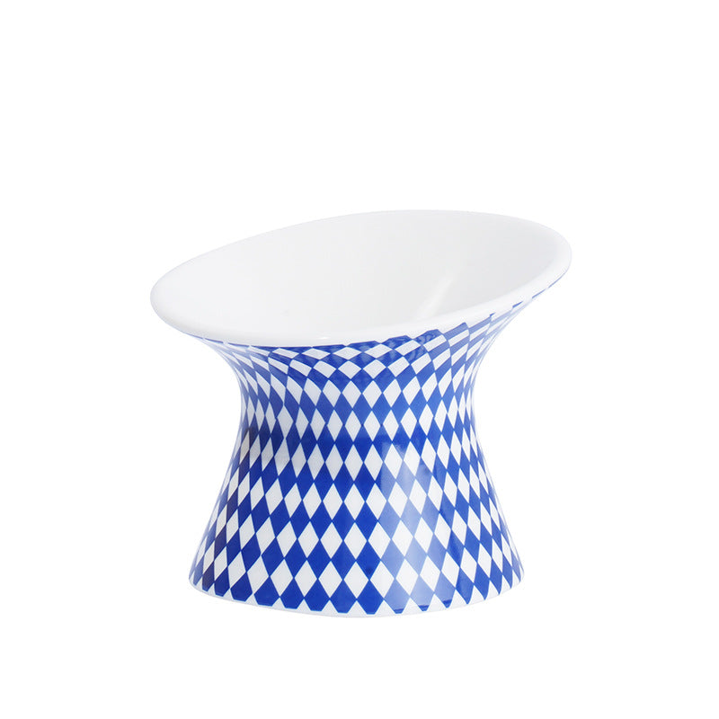 KFX-2304701 Ceramic Cat Water Bowl with High Foot Design - Small and Large Sizes Available