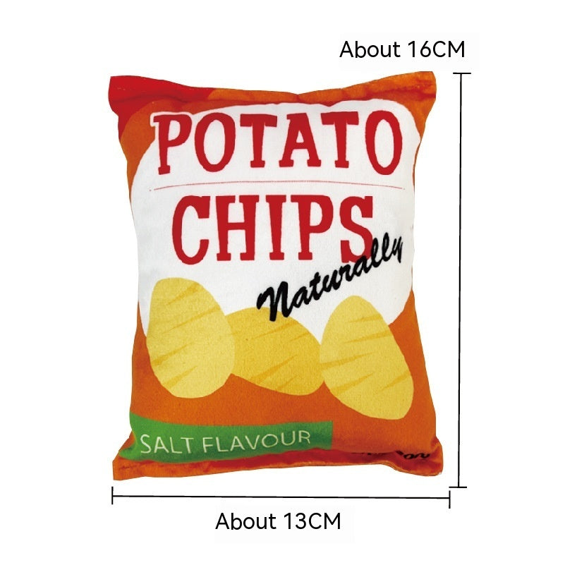 KFX-2305341 Vibrant Plush Potato Chip Sound Toy for Pets - Fun Polyester Interactive Toy
