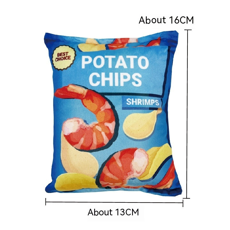KFX-2305341 Vibrant Plush Potato Chip Sound Toy for Pets - Fun Polyester Interactive Toy