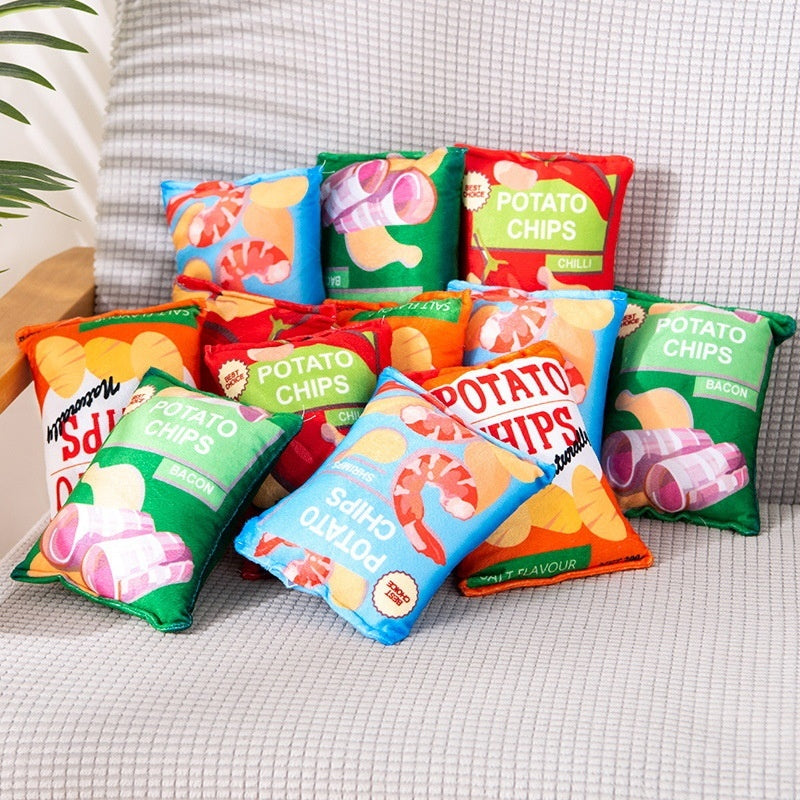 KFX-2305341 Vibrant Plush Potato Chip Sound Toy for Pets - Fun Polyester Interactive Toy