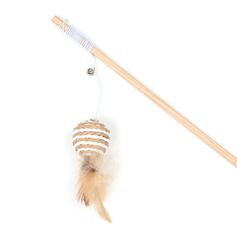 KFX-2311101 Bouncy Suction Cup Spring Ball Cat Toy with Pompom Attachment