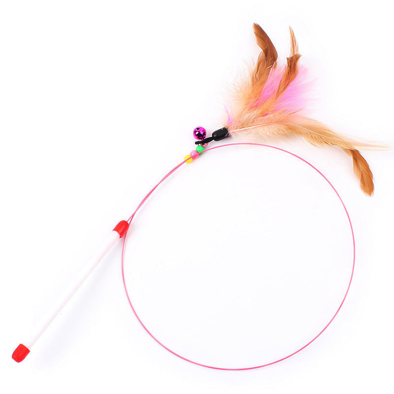 KFX-2311101 Bouncy Suction Cup Spring Ball Cat Toy with Pompom Attachment
