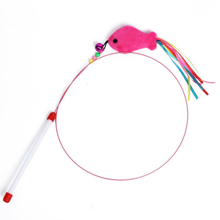 KFX-2311101 Bouncy Suction Cup Spring Ball Cat Toy with Pompom Attachment