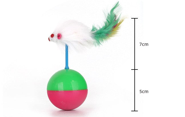 KFX-2311101 Bouncy Suction Cup Spring Ball Cat Toy with Pompom Attachment