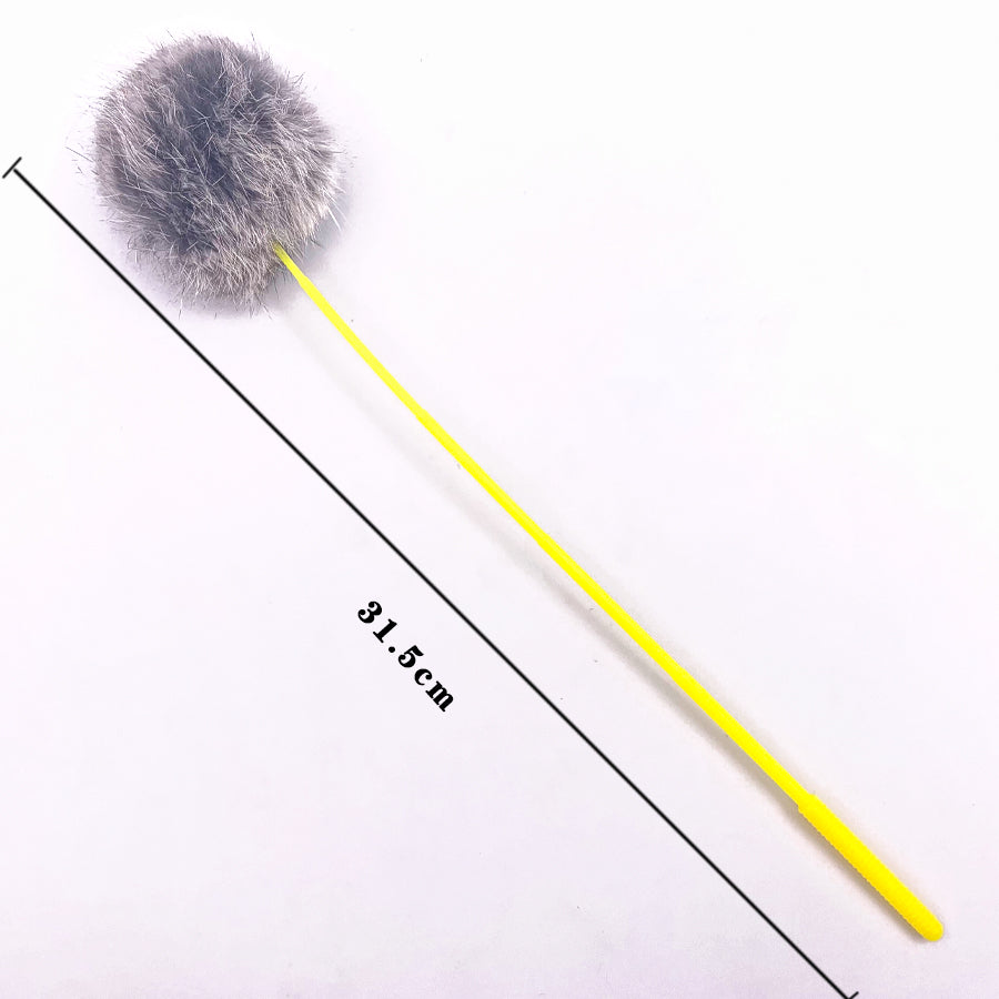 KFX-2311101 Bouncy Suction Cup Spring Ball Cat Toy with Pompom Attachment
