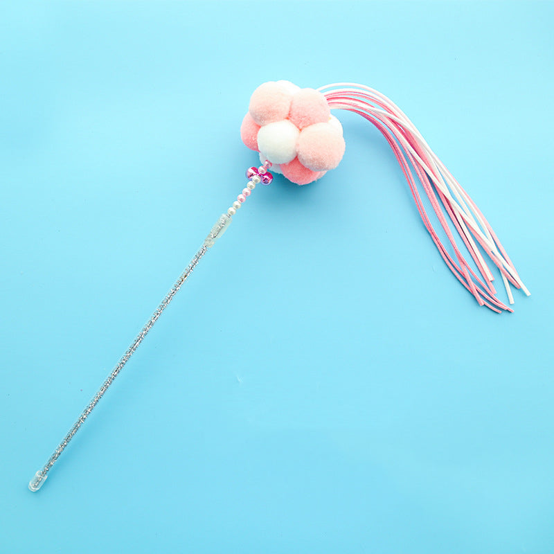 KFX-2311101 Bouncy Suction Cup Spring Ball Cat Toy with Pompom Attachment