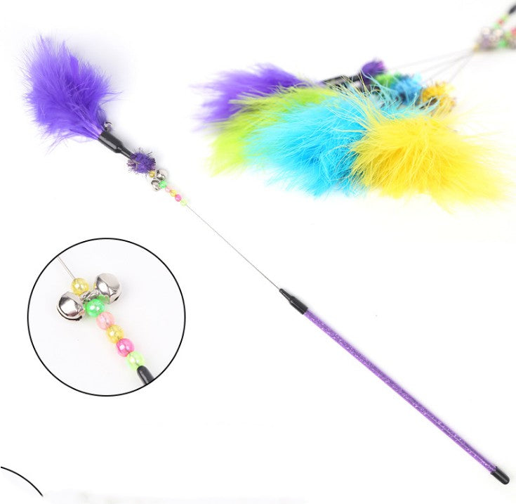 KFX-2311101 Bouncy Suction Cup Spring Ball Cat Toy with Pompom Attachment