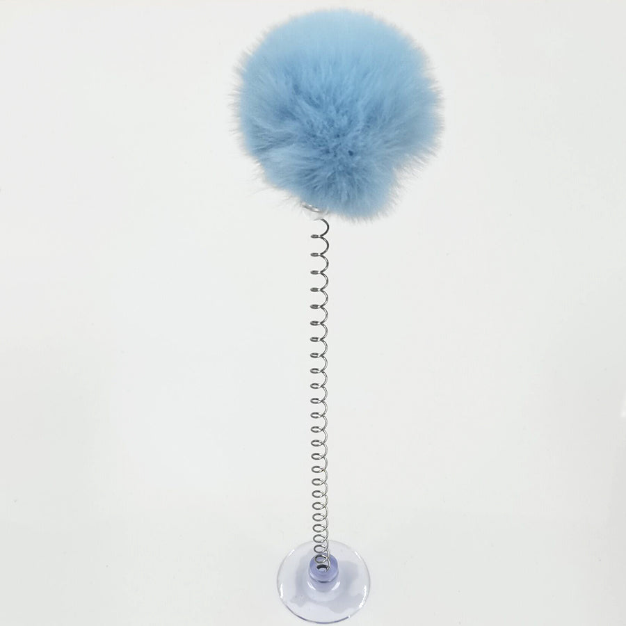 KFX-2311101 Bouncy Suction Cup Spring Ball Cat Toy with Pompom Attachment