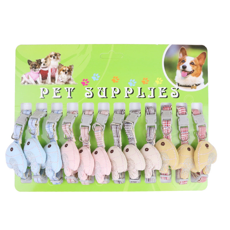 KFX-2312253 Stylish Monochrome Fish-Shaped Cat Collar for Everyday Use