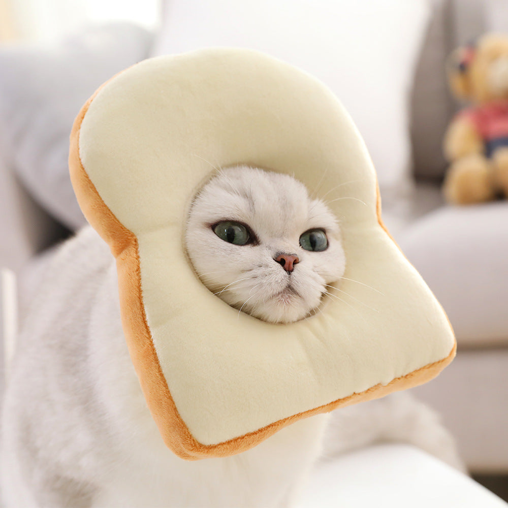 KFX-2312509 Avocado and Toast Plush Pet Collar Headgear Accessory for Cats
