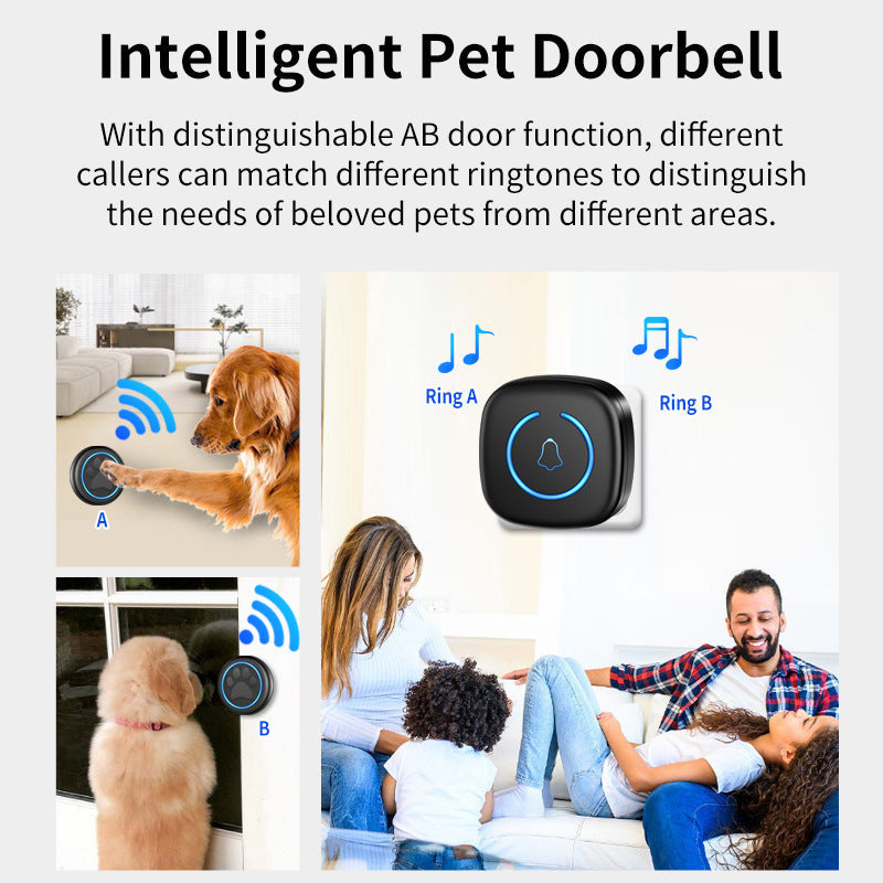 KFX-2313533 Waterproof Wireless Dog Doorbell with 60 Ringtones and Adjustable Volume
