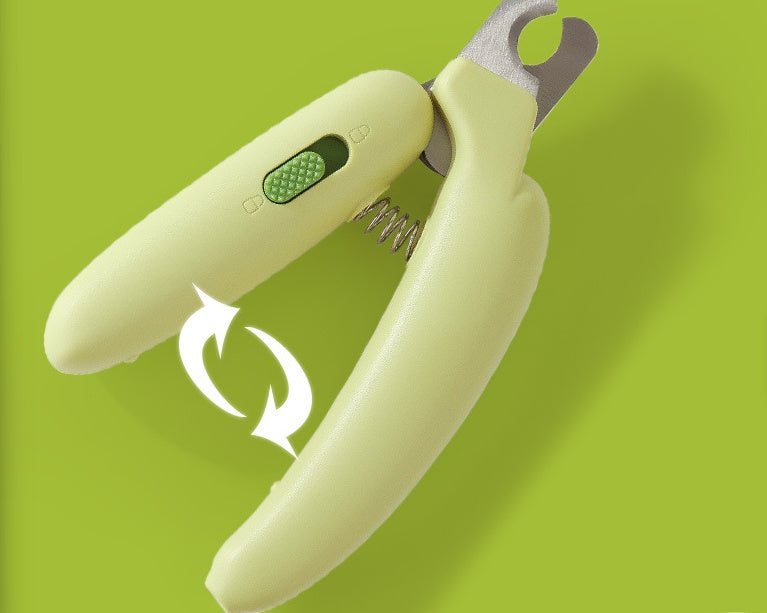 KFX-2314045 Banana-Shaped Nail Clippers for Pets – Ergonomic Design for Easy and Safe Grooming