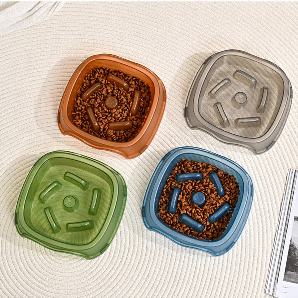 KFX-2317501 Slow Feed Water Bowl for Dogs - Anti-Suffocation Design, Puppy Feeding Plastic Bowl, 200g