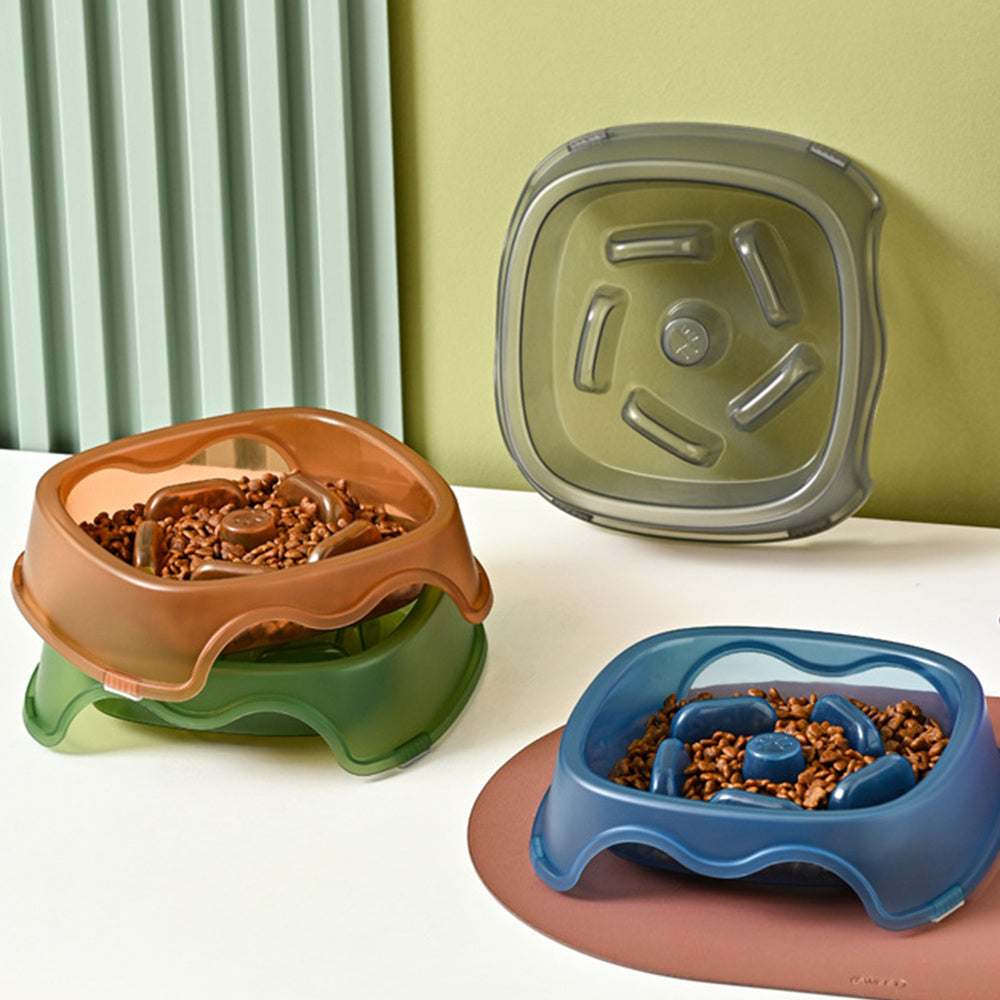 KFX-2317501 Slow Feed Water Bowl for Dogs - Anti-Suffocation Design, Puppy Feeding Plastic Bowl, 200g