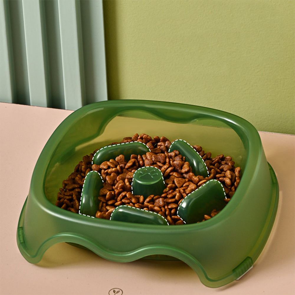 KFX-2317501 Slow Feed Water Bowl for Dogs - Anti-Suffocation Design, Puppy Feeding Plastic Bowl, 200g