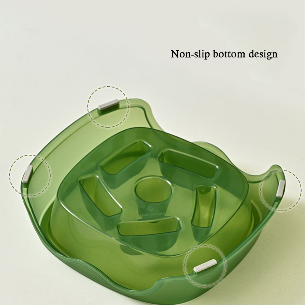 KFX-2317501 Slow Feed Water Bowl for Dogs - Anti-Suffocation Design, Puppy Feeding Plastic Bowl, 200g