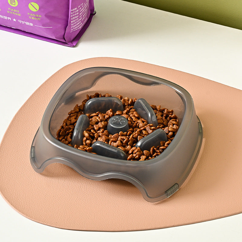 KFX-2317501 Slow Feed Water Bowl for Dogs - Anti-Suffocation Design, Puppy Feeding Plastic Bowl, 200g
