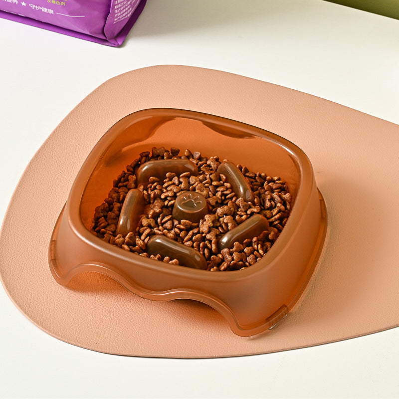 KFX-2317501 Slow Feed Water Bowl for Dogs - Anti-Suffocation Design, Puppy Feeding Plastic Bowl, 200g
